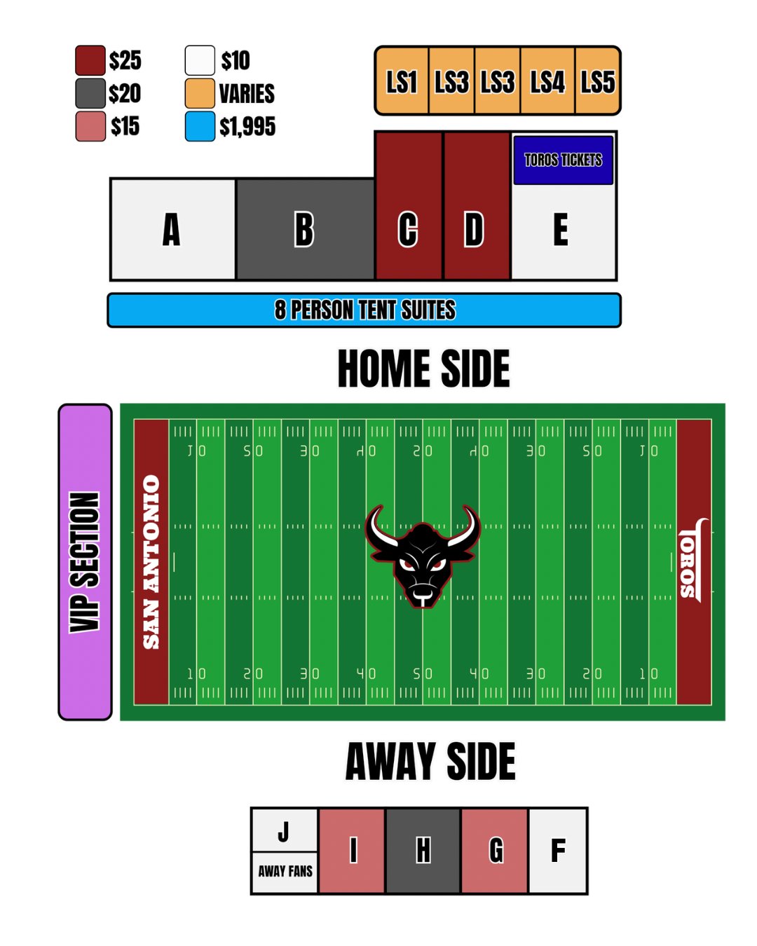Toros Seating Chart — UIW Benson Stadium